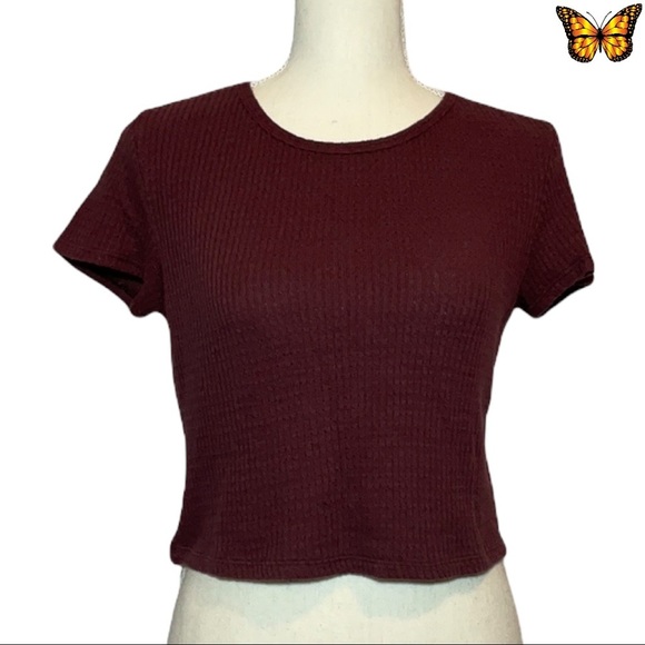 American Eagle Waffle Crop Top Size Medium